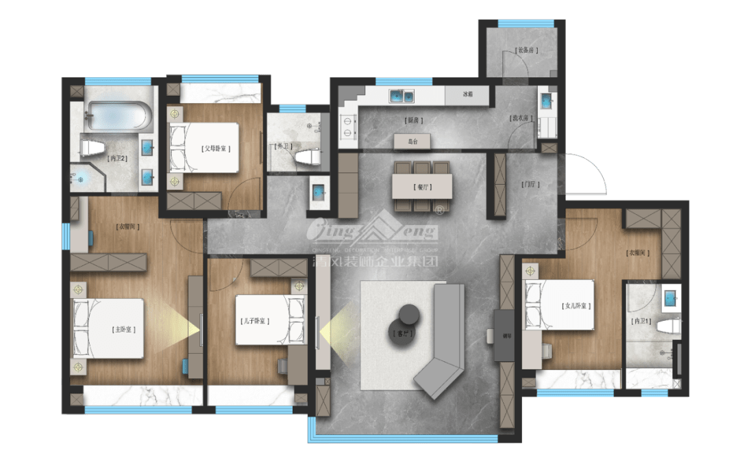 赏·析|198㎡现代轻奢，与精致主义撞个满怀！